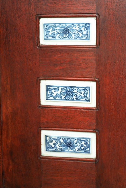 Chinese Hand-Painted Mahogany Sideboard 5