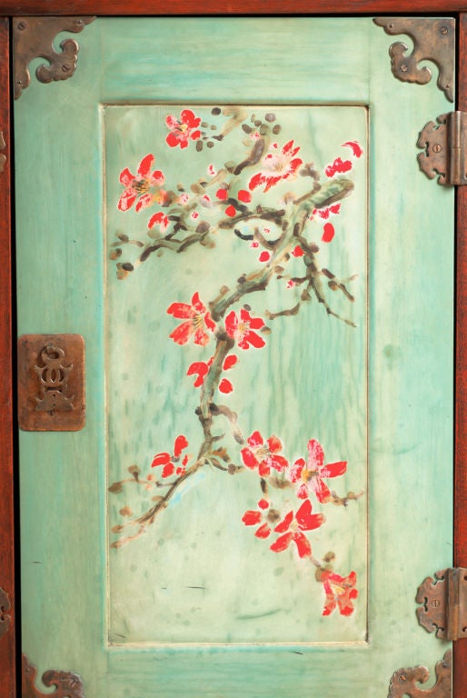 Chinese Hand-Painted Mahogany Sideboard 4