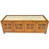 Used Carved Noughts & Crosses Cabinet With Marble Top