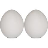 Pair Large Laurel Glass Egg Lamps