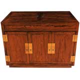 Used Henredon Elm Bar Cabinet With Campaign Style Hardware