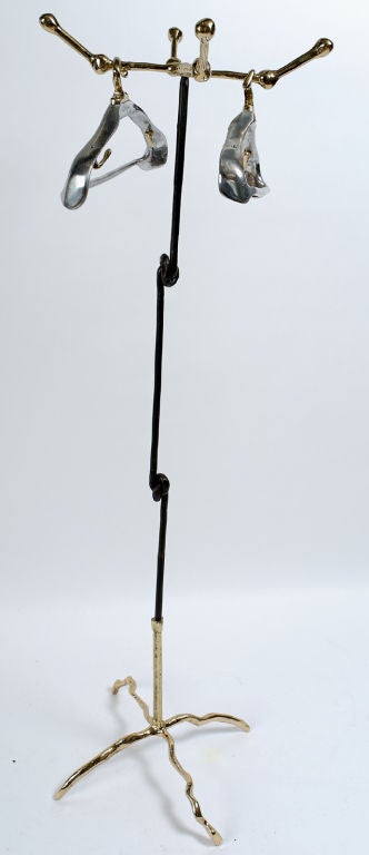 Signed David Marshall Brass, Iron & Aluminum Hall Tree