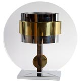 Pierre Cardin Lamp In Lucite, Brass &  Chrome