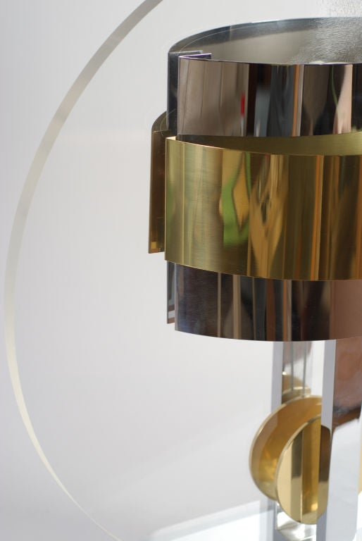Pierre Cardin Lamp In Lucite, Brass &  Chrome 2