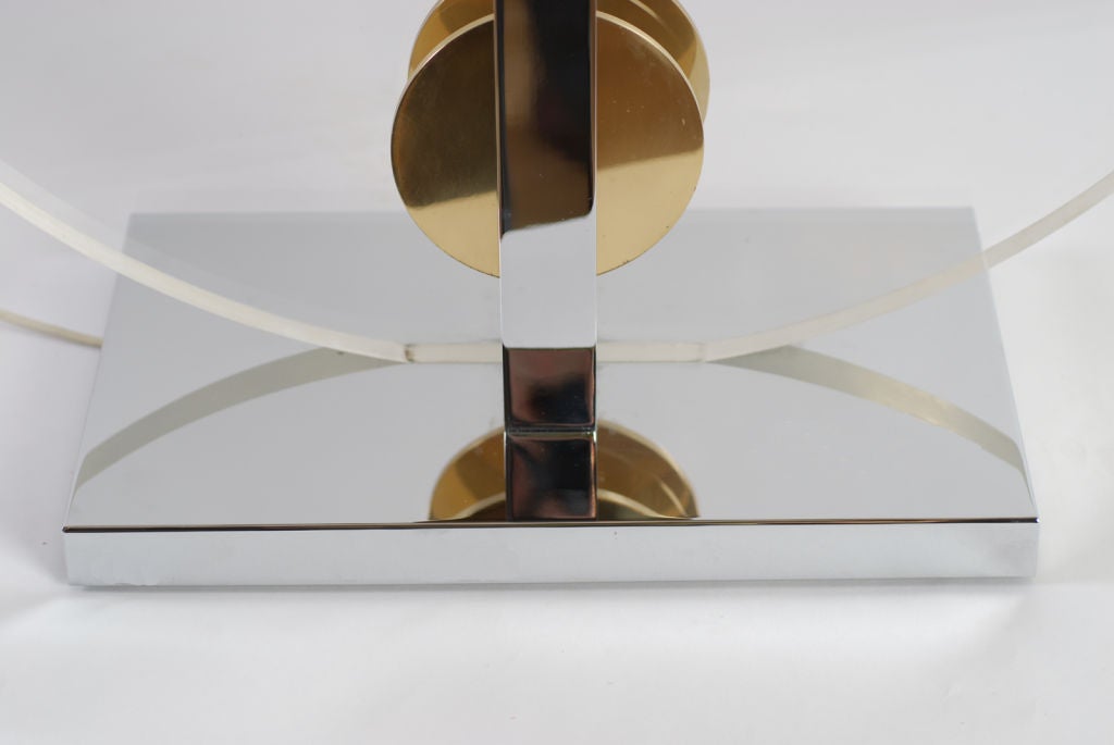 Pierre Cardin Lamp In Lucite, Brass &  Chrome 3