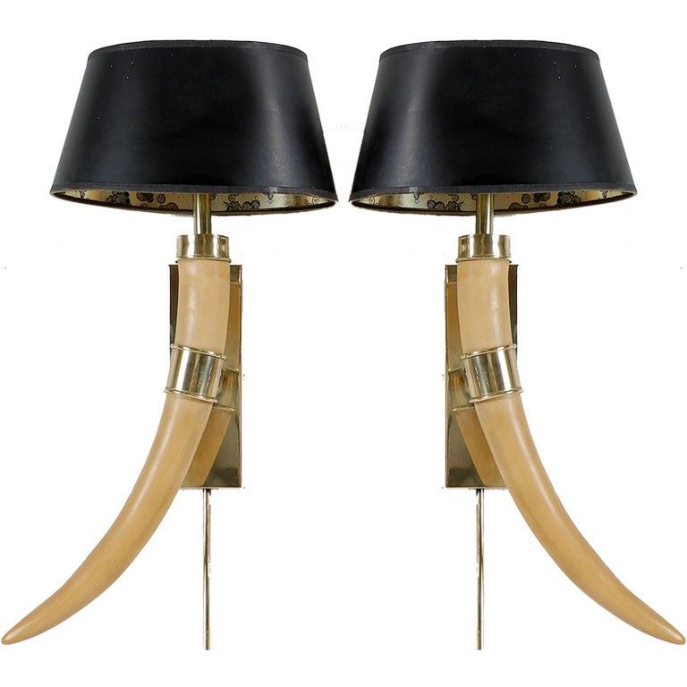Pair Chapman Faux Tusk Sconces
