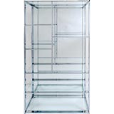 Chrome & Glass Mirrored Etagere Attr. To Milo Baughman