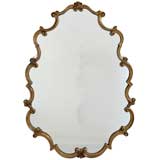 Large 1940s Scrolled Frame Wall Mirror