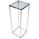 Pedestal Table Of Chrome Bamboo & Glass