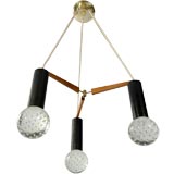 Three Light Seguso Solid Glass Spheres Chandelier