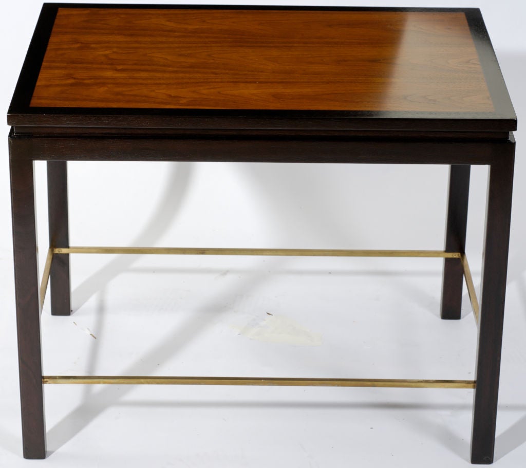 Edward Wormley Dunbar Mahogany, Walnut & Brass End Table