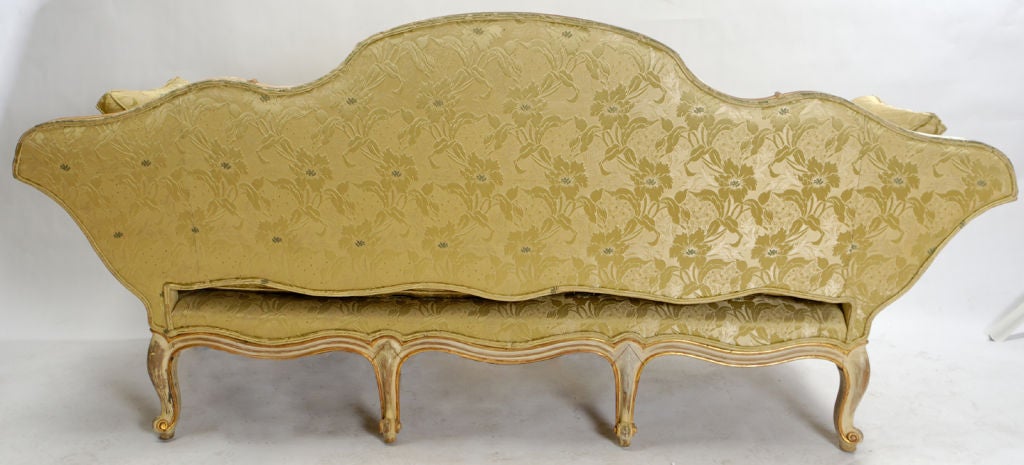 Stunning Painted & Parcel Gilt Italian Sofa 4