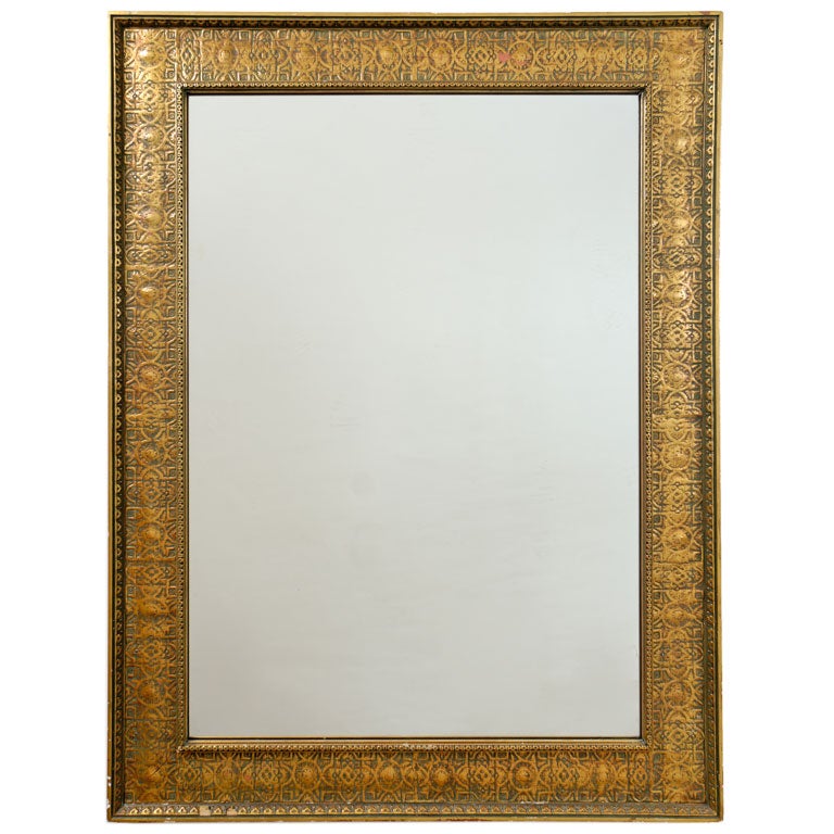 Large 1920s Egyptian Decoration Gilt Frame Mirror