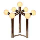 Seven Bulb Chrome Table Lamp By George Kovacs