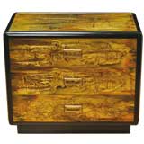 Mastercraft Black Lacquer & Acid Etched Brass Commode