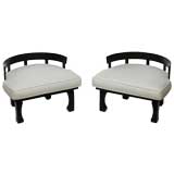 Pair Leonard Of California Low Pull-up Arm Chairs