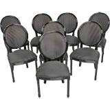 Rare Set of Eight Jay Spectre Dining Chairs