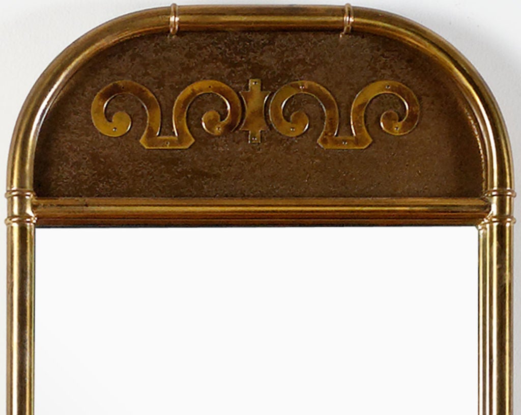 Pair Of Mastercraft Mirrors With Patinated Brass Frames
