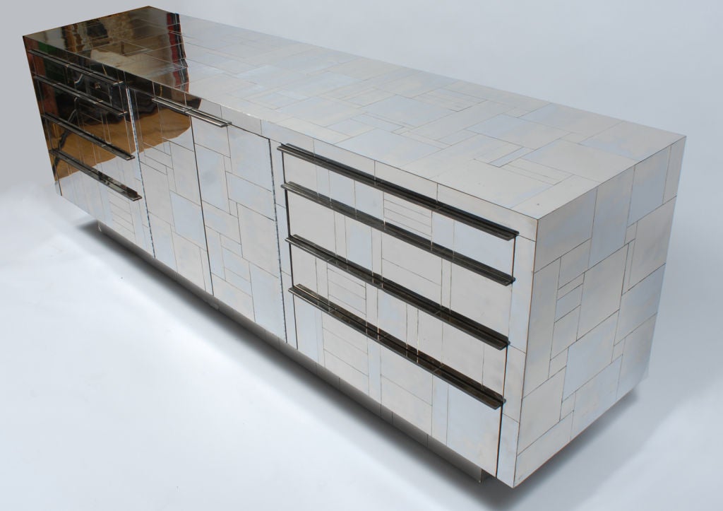 Signed Paul Evans Chrome Cityscape Cabinet