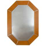 Karl Springer Octagonal Chrome & Faux Marble Mirror