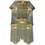 Italian Two-Tiered Hexagonal Glass Rod Chandelier
