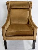 Pair Borge Mogensen Wing Chairs In Cocoa Silk Velvet