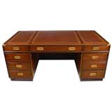 Campaign Style Executive Desk By Kittinger