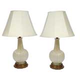 Pair 1940s Murano Glass Lamps