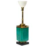 Large 1940s Stiffel Ceramic & Brass Lamp