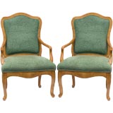 Pair Elegant Arm Chairs By Sally Sirkin Lewis