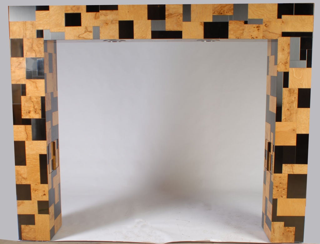 Paul Evans Burl & Gun Metal Patchwork Headboard