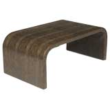 Waterfall Coffee Table In Rich Brown Alligator Leather