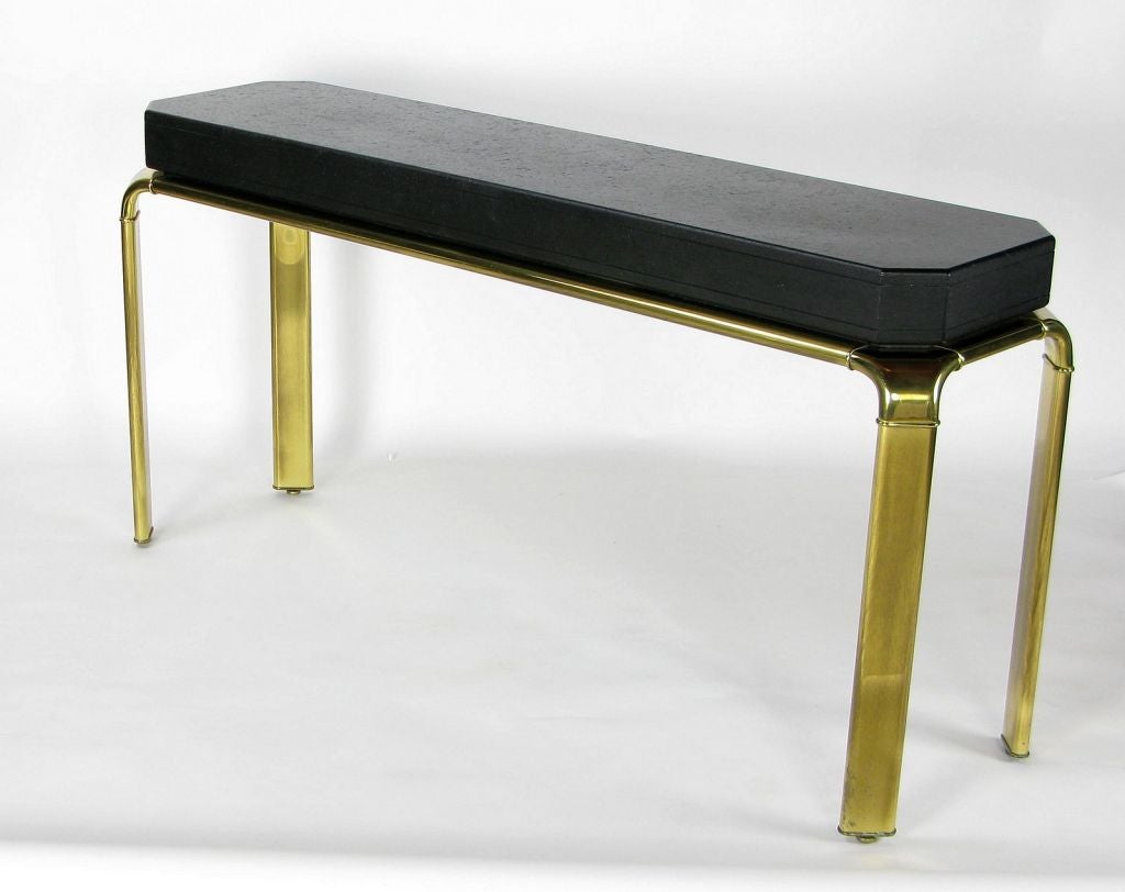 black and brass console table