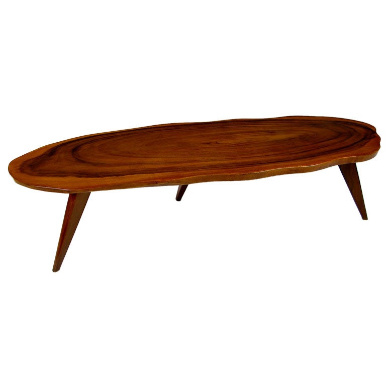 Solid One-Piece Koa Wood Coffee Table