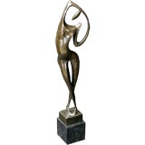 Abstract Figural Female Nude Bronze Sculpture