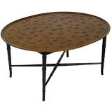 Retro Kittinger Tray Coffee Table With Incised Thistledown Design