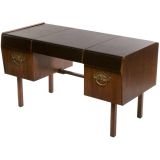 Bert England Persian Walnut, Mahogany & Leather Desk