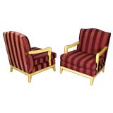 Pair Commodious Open Arm Lounge Chairs