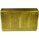 Mastercraft Etched Brass Paneled Cabinet