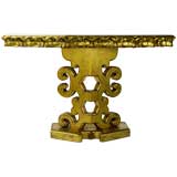 Italian Gilt Console Table With Eglomise Glass Top