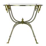 Italian Nickel & Brass End Table With Swan Motif