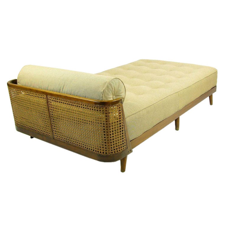 Custom 1940s German Walnut & Cane Day Bed