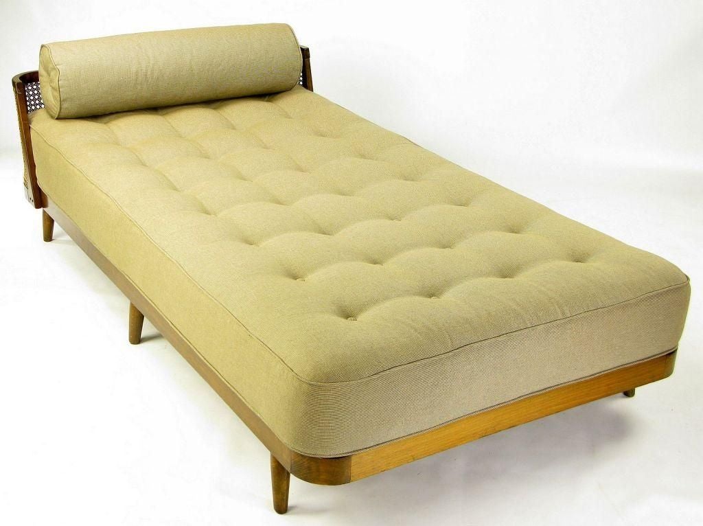 Mid-20th Century Custom 1940s German Walnut & Cane Day Bed
