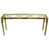 Mastercraft Brass Chinese Chippendale Console Table