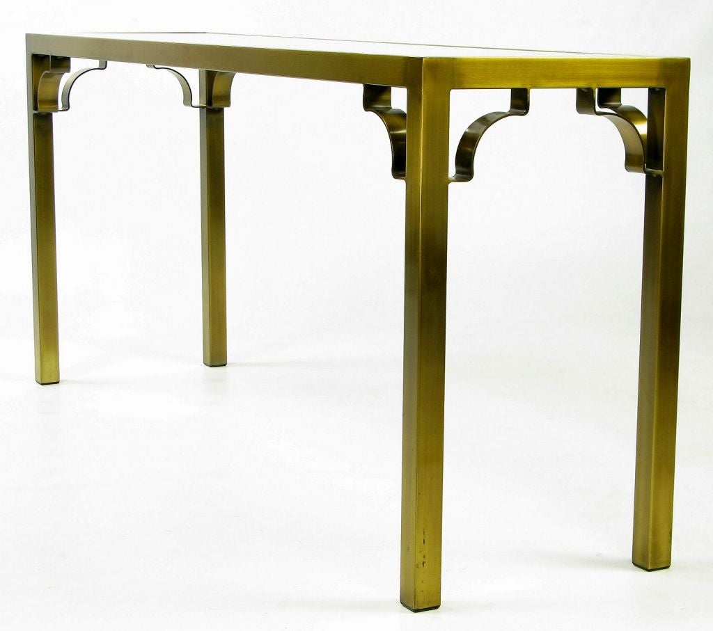 Mastercraft Brass Chinese Chippendale Console Table 3