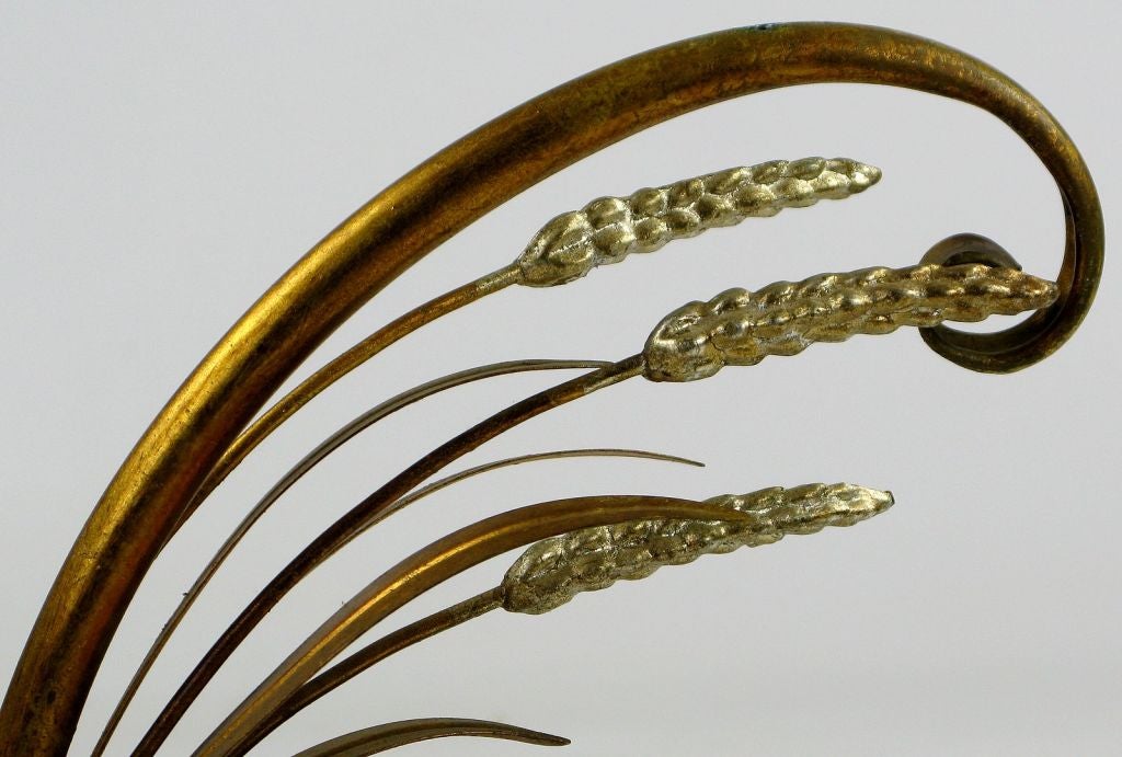 Pair Italian Sheaf Of Wheat Side Tables In Gilt Iron 3