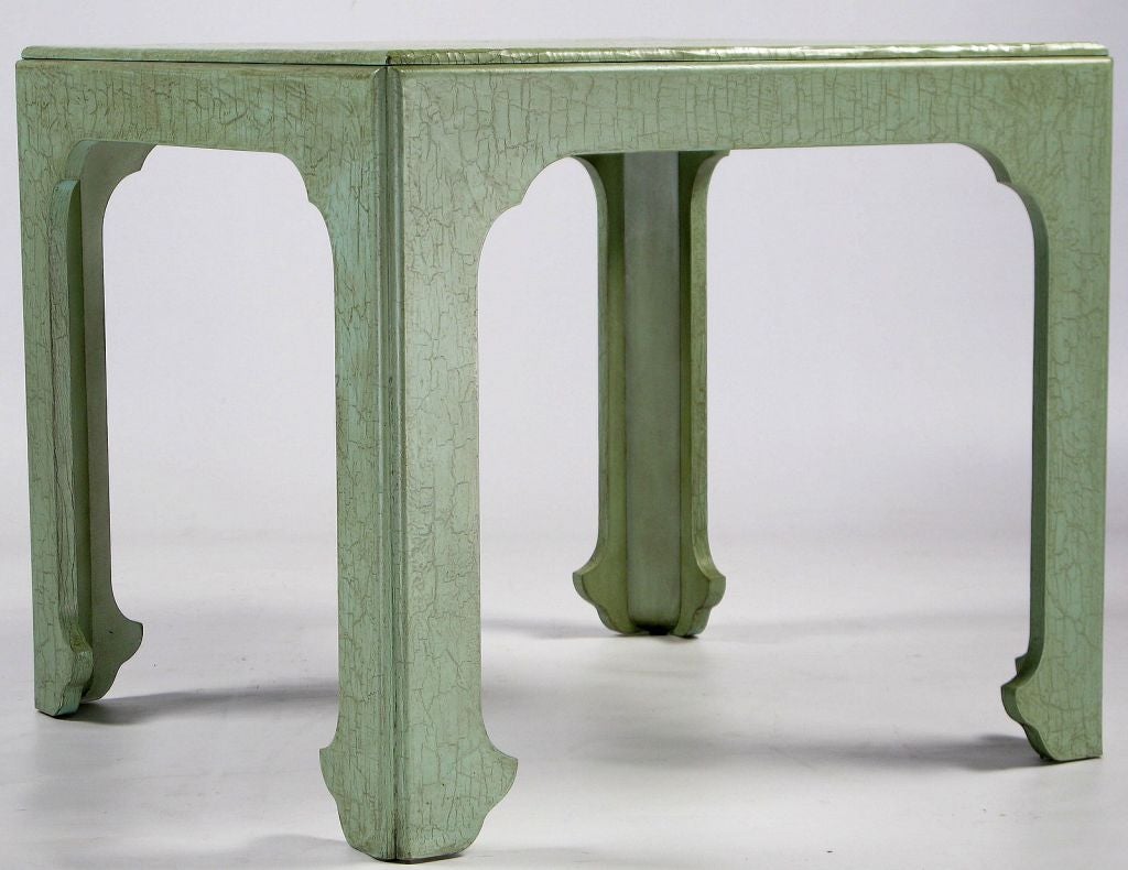 American Baker Chinese End Table In Celadon Craquelure