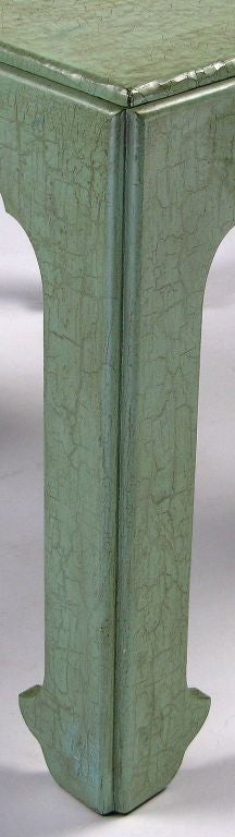 Wood Baker Chinese End Table In Celadon Craquelure