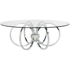 1970s Chrome Ring Coffee Table