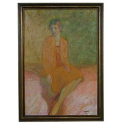 1930 Oil Portrait Of A Young Woman By Earl Steffa Moran